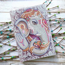 Load image into Gallery viewer, DIY Elephant Special Shaped Diamond Painting 50 Page A5 Notebook Sketchbook