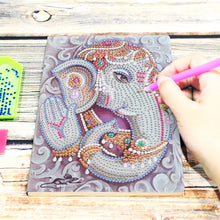 Load image into Gallery viewer, DIY Elephant Special Shaped Diamond Painting 50 Page A5 Notebook Sketchbook
