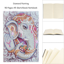 Load image into Gallery viewer, DIY Elephant Special Shaped Diamond Painting 50 Page A5 Notebook Sketchbook
