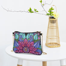 Load image into Gallery viewer, DIY Flower Special Shape Diamond Painting Leather Clutch Chain Shoulder Bag