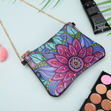 Load image into Gallery viewer, DIY Flower Special Shape Diamond Painting Leather Clutch Chain Shoulder Bag