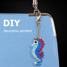Load image into Gallery viewer, 5pcs DIY Full Drill Special Shaped Diamond Painting Seahorse Keychain Craft