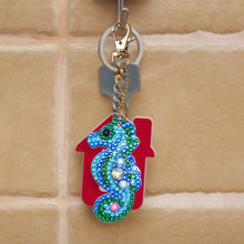 Load image into Gallery viewer, 5pcs DIY Full Drill Special Shaped Diamond Painting Seahorse Keychain Craft
