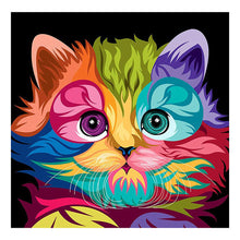 Load image into Gallery viewer, Colorful Cat 30*30CM(Canvas) Full Round Drill Diamond Painting