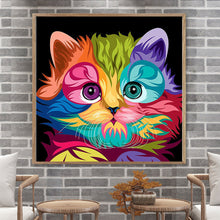 Load image into Gallery viewer, Colorful Cat 30*30CM(Canvas) Full Round Drill Diamond Painting