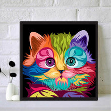Load image into Gallery viewer, Colorful Cat 30*30CM(Canvas) Full Round Drill Diamond Painting