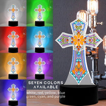 Load image into Gallery viewer, DIY Special Shaped Diamond Painting Cross LED Light Cross Stitch Embroidery