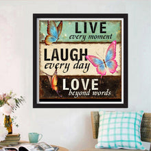 Load image into Gallery viewer, Letter Butterfly 30*30CM(Canvas) Full Round Drill Diamond Painting