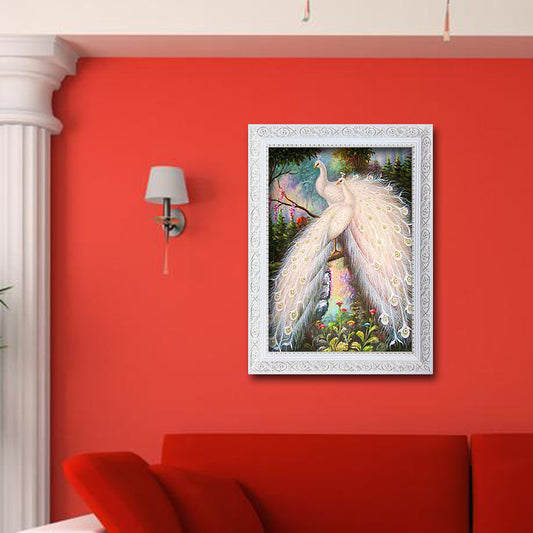 Peafowl 30*40CM(Canvas) Full Round Drill Diamond Painting