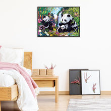 Load image into Gallery viewer, Panda 40*30CM(Canvas) Full Round Drill Diamond Painting