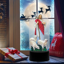 Load image into Gallery viewer, DIY Diamond Painting LED Light Jesus Special Shaped Drill Embroidery Lamp