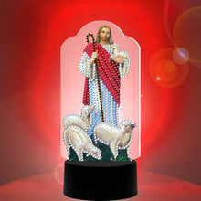 Load image into Gallery viewer, DIY Diamond Painting LED Light Jesus Special Shaped Drill Embroidery Lamp