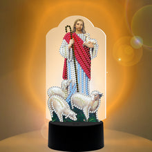 Load image into Gallery viewer, DIY Diamond Painting LED Light Jesus Special Shaped Drill Embroidery Lamp