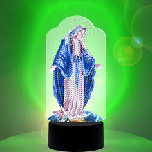 Load image into Gallery viewer, DIY Diamond Painting LED Light Goddess Religion Embroidery Night Lamp Decor