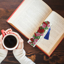 Load image into Gallery viewer, DIY Special Shape Diamond Painting Leather Rose Bookmark Tassel Embroidery