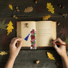 Load image into Gallery viewer, DIY Special Shape Diamond Painting Leather Rose Bookmark Tassel Embroidery