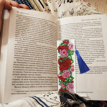 Load image into Gallery viewer, DIY Special Shape Diamond Painting Leather Rose Bookmark Tassel Embroidery