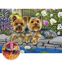 Load image into Gallery viewer, Flower Dogs 30*40CM(Canvas) Full Round Drill Diamond Painting