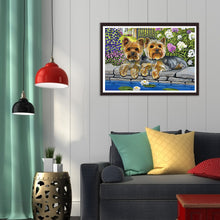 Load image into Gallery viewer, Flower Dogs 30*40CM(Canvas) Full Round Drill Diamond Painting