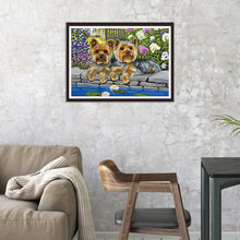 Load image into Gallery viewer, Flower Dogs 30*40CM(Canvas) Full Round Drill Diamond Painting