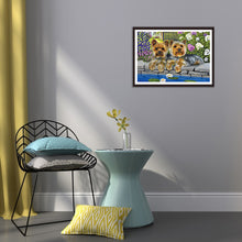 Load image into Gallery viewer, Flower Dogs 30*40CM(Canvas) Full Round Drill Diamond Painting
