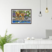 Load image into Gallery viewer, Flower Dogs 30*40CM(Canvas) Full Round Drill Diamond Painting