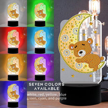 Load image into Gallery viewer, DIY Diamond Painting LED Light Moon Bear Embroidery Night Lamp Ornament Kit
