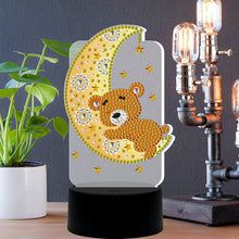 Load image into Gallery viewer, DIY Diamond Painting LED Light Moon Bear Embroidery Night Lamp Ornament Kit