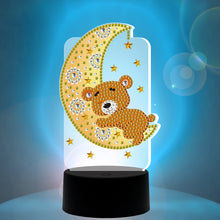 Load image into Gallery viewer, DIY Diamond Painting LED Light Moon Bear Embroidery Night Lamp Ornament Kit