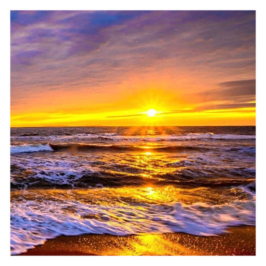 Sunset Seaside 30*30CM(Canvas) Full Round Drill Diamond Painting