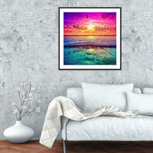 Load image into Gallery viewer, Sunset Seaside 30*30CM(Canvas) Full Round Drill Diamond Painting