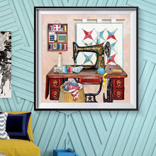 Load image into Gallery viewer, Sewing Machine 30*30CM(Canvas) Full Round Drill Diamond Painting