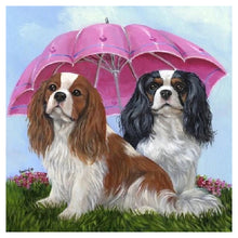 Load image into Gallery viewer, Umbrella Dogs Animal 40*40CM(Canvas) Full Round Drill Diamond Painting