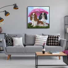 Load image into Gallery viewer, Umbrella Dogs Animal 40*40CM(Canvas) Full Round Drill Diamond Painting