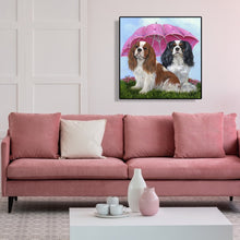 Load image into Gallery viewer, Umbrella Dogs Animal 40*40CM(Canvas) Full Round Drill Diamond Painting