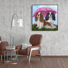 Load image into Gallery viewer, Umbrella Dogs Animal 40*40CM(Canvas) Full Round Drill Diamond Painting