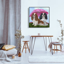Load image into Gallery viewer, Umbrella Dogs Animal 40*40CM(Canvas) Full Round Drill Diamond Painting