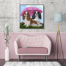 Load image into Gallery viewer, Umbrella Dogs Animal 40*40CM(Canvas) Full Round Drill Diamond Painting