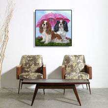 Load image into Gallery viewer, Umbrella Dogs Animal 40*40CM(Canvas) Full Round Drill Diamond Painting