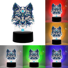 Load image into Gallery viewer, DIY Wolf Diamond Painting LED Light Embroidery Night Lamp Home Desk Decor