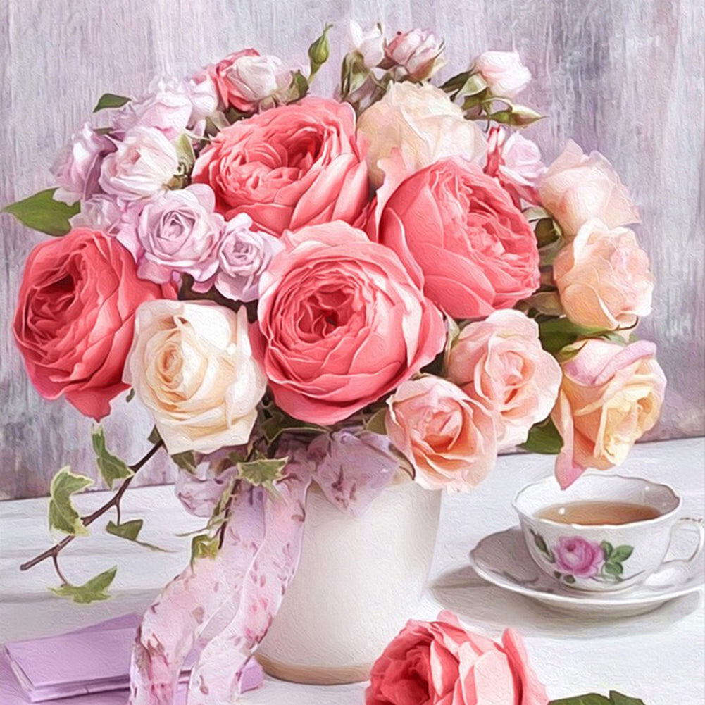 Warm Flowers 30*30CM(Canvas) Full Round Drill Diamond Painting