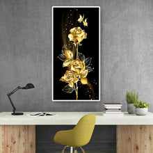 Load image into Gallery viewer, Golden Flower 45*85CM(Canvas) Full Round Drill Diamond Painting