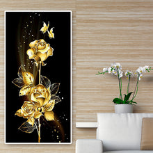 Load image into Gallery viewer, Golden Flower 45*85CM(Canvas) Full Round Drill Diamond Painting