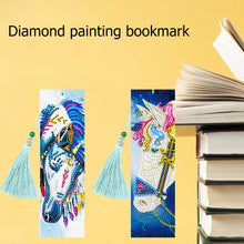 Load image into Gallery viewer, 2pcs Leather Bookmark 5D DIY Diamond Painting Colorful Horse Cross Stitch