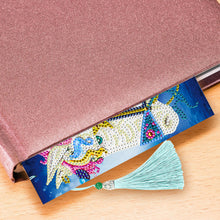 Load image into Gallery viewer, 2pcs Leather Bookmark 5D DIY Diamond Painting Colorful Horse Cross Stitch