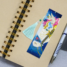 Load image into Gallery viewer, 2pcs Leather Bookmark 5D DIY Diamond Painting Colorful Horse Cross Stitch