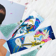 Load image into Gallery viewer, 2pcs Leather Bookmark 5D DIY Diamond Painting Colorful Horse Cross Stitch