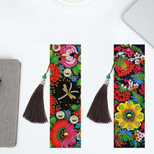 Load image into Gallery viewer, 5D DIY Special Shaped Diamond Painting Leather Flower Tassel Art Book Marks