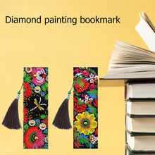 Load image into Gallery viewer, 5D DIY Special Shaped Diamond Painting Leather Flower Tassel Art Book Marks