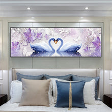 Load image into Gallery viewer, Swan Love 80*30CM(Canvas) Full Round Drill Diamond Painting